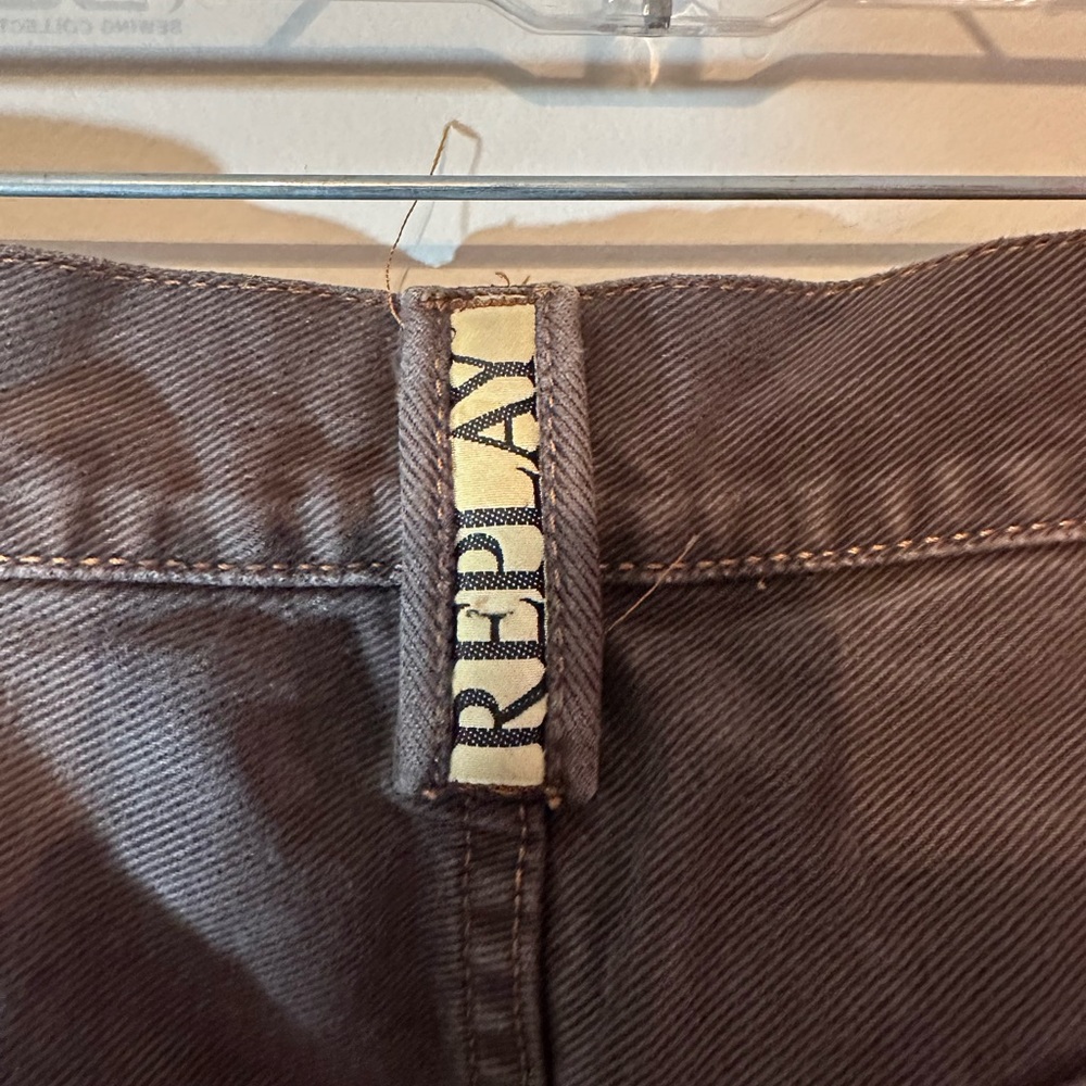Replay 901 Regular Brown Button Fly Jeans Men's Size 34 VTG Straight Leg Denim - Picture 6 of 10